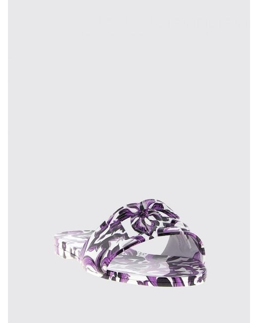 Dolce & Gabbana White Dolce &Amp Gabbana Flat Sandals