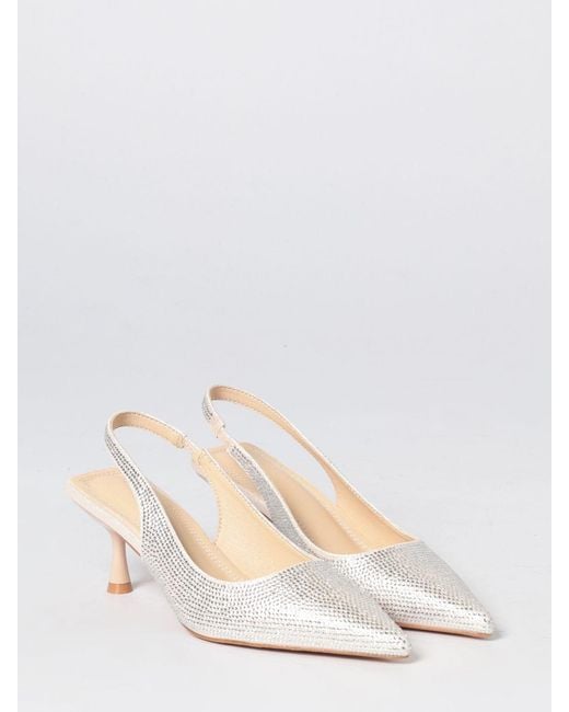 Twentyfourhaitch White Phuket Rhinestone Fabric Slingback