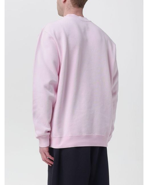 Jacquemus Pink Logo Cotton Crewneck Sweatshirt for men
