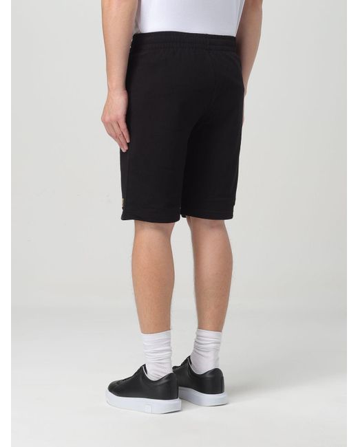 Pantaloncino in misto cotone con logo di EA7 in Black da Uomo