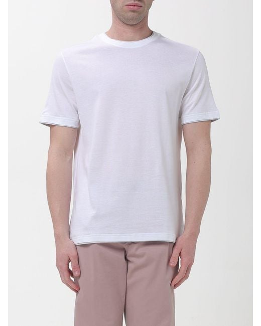 Eleventy White Basic Cotton T-Shirt for men