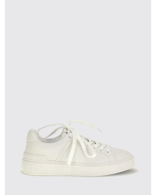 Balmain White B-Court Leather Sneakers