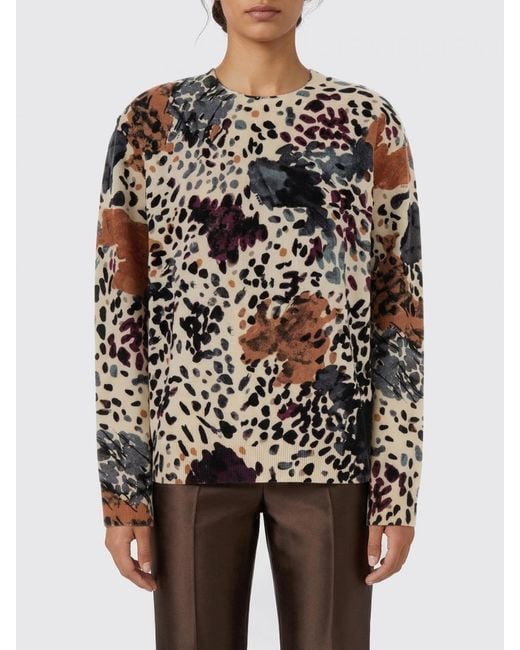 Fendi Multicolor Falena Pattern Wool And Cashmere Sweater