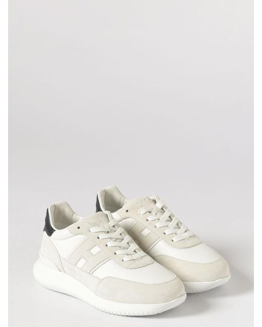 Hogan Natural Interactive³ Suede And Leather Sneakers for men