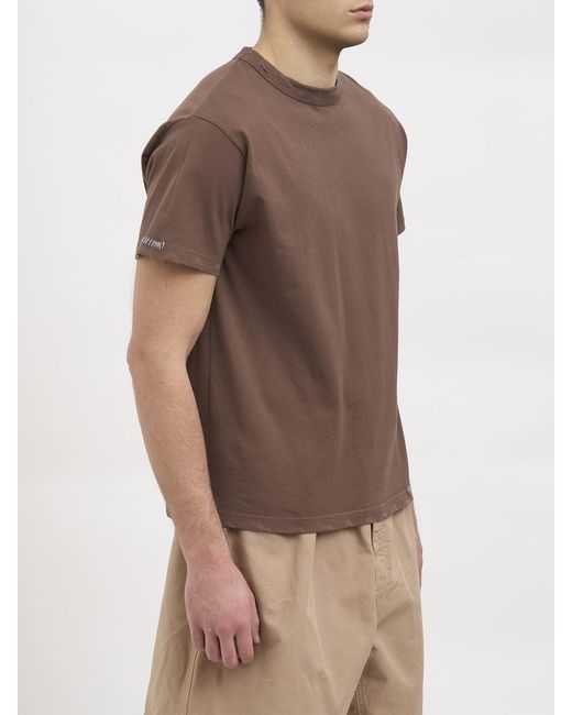 Paura Brown Basic Cotton T-Shirt for men