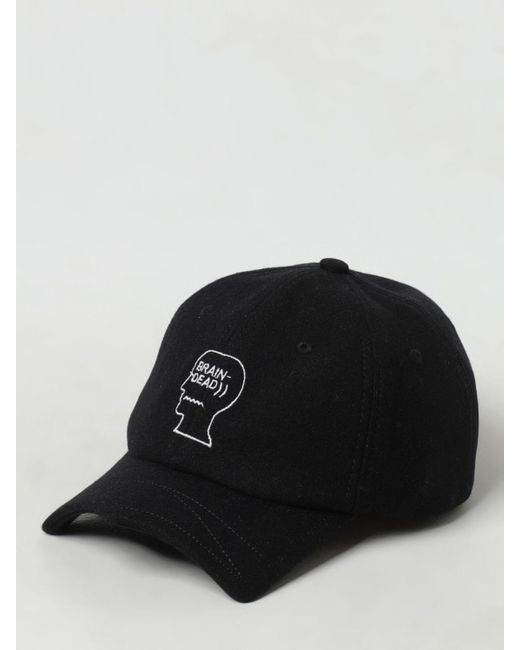 Cappello in flanella con logo di Brain Dead in Black da Uomo