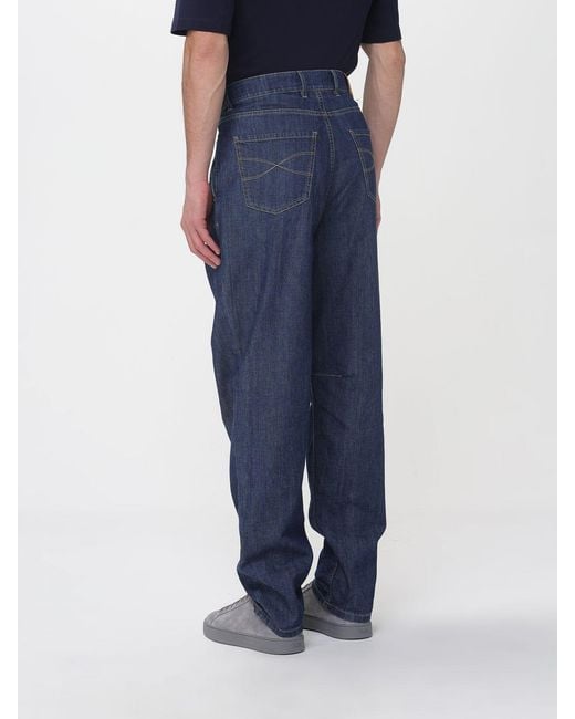 Brunello Cucinelli Blue Tapered Fit Cotton Denim Jeans for men
