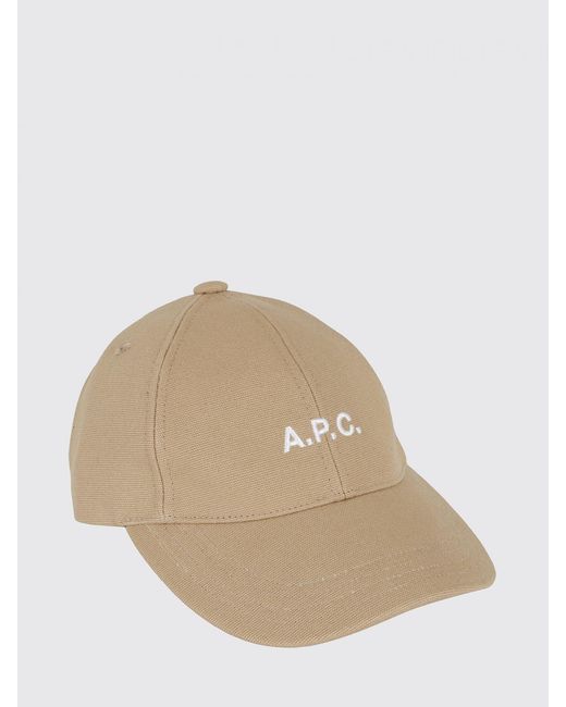 A.P.C. Natural Cotton Canvas Hat With Logo for men