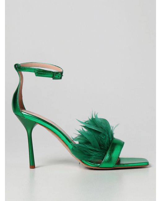 Liu Jo Green Leonie Hanne X Sandals With Feathers