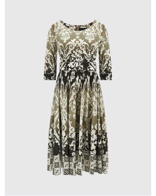Samantha Sung White A-Line Liberty Floral Print Cotton Midi Dress