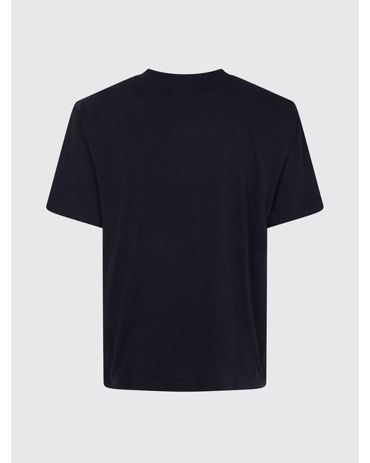 New Balance Blue Cotton Blend T-Shirt With Contrasting Graphic Logo Print for men