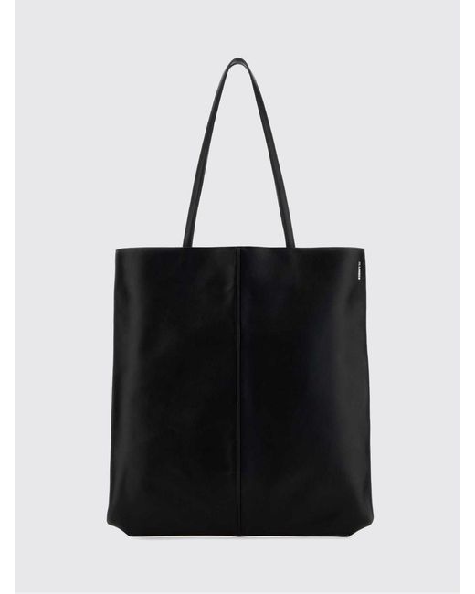 Jil Sander Black Linea Calf Leather Shoulder Tote Bag for men