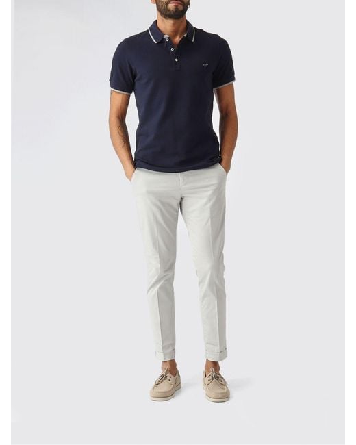 Fay Blue Basic Cotton Polo Shirt for men