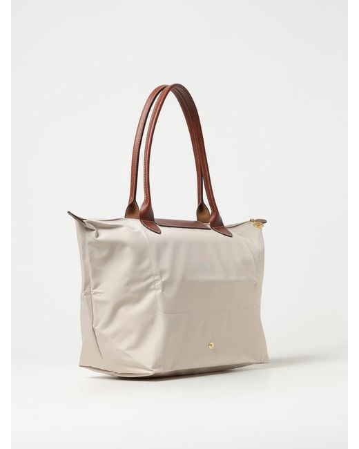 Longchamp Natural Le Pliage Original L Recycled Nylon And Leather Bag