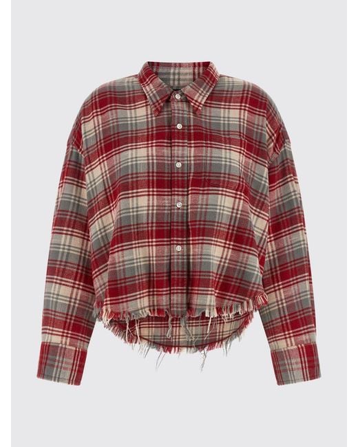 R13 Red Cotton Check Shirt