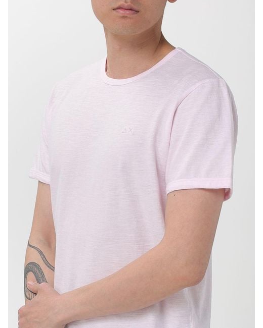 Sun 68 White Basic Cotton T-Shirt for men