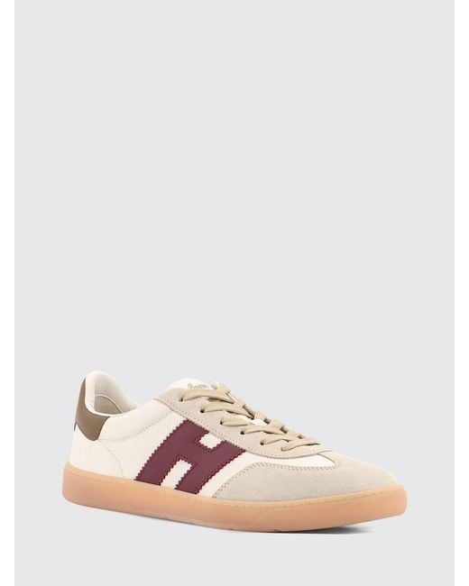 Hogan Pink Cool Leather And Suede Sneakers With H Logo And Serrated Sole for men
