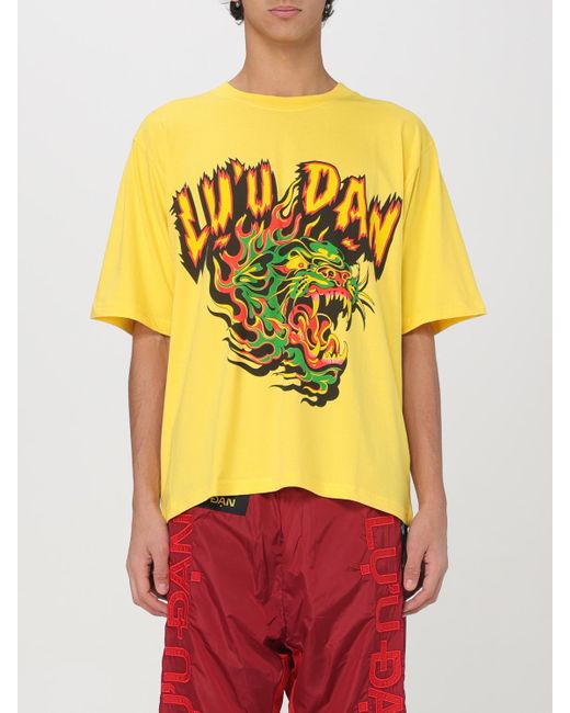 T-Shirt Stampata di Lu'u Dan in Yellow da Uomo