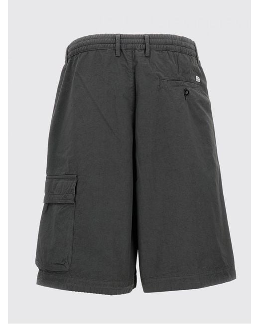 C P Company Gray Cotton Cargo Shorts for men