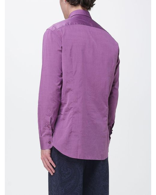 Etro Purple Casual Cotton T-Shirt for men