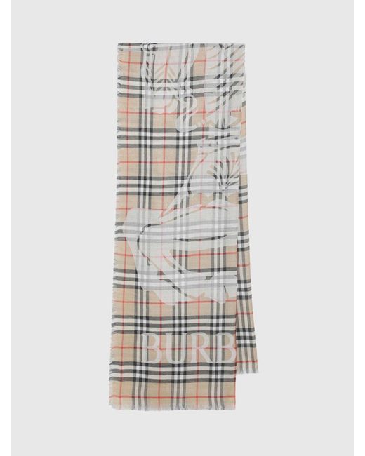 Sciarpa di Burberry in White da Uomo