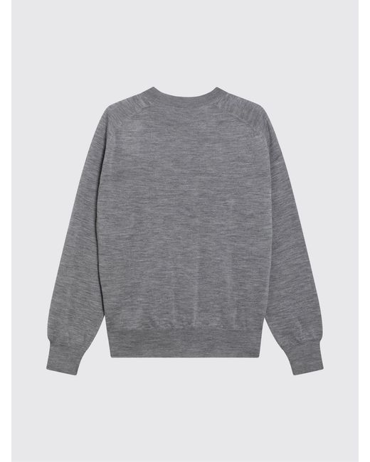 AMI Gray Wool Crew Neck Sweater for men