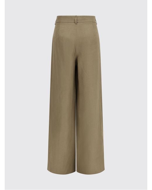 Giorgio Armani Natural Wide Leg Linen Trousers