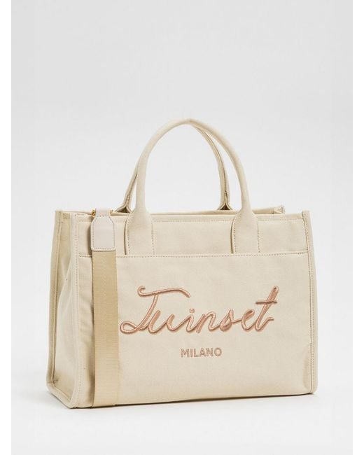 Twinset Natural Signature Canvas Bag