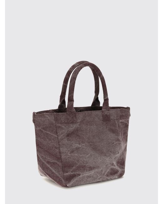 Ganni Blue Medium Recycled Cotton Tote Bag With Teddy Bear Print