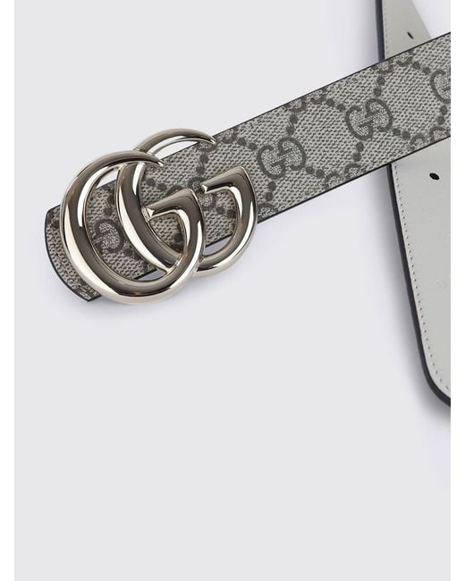 Gucci White Reversible Gg Marmont Belt