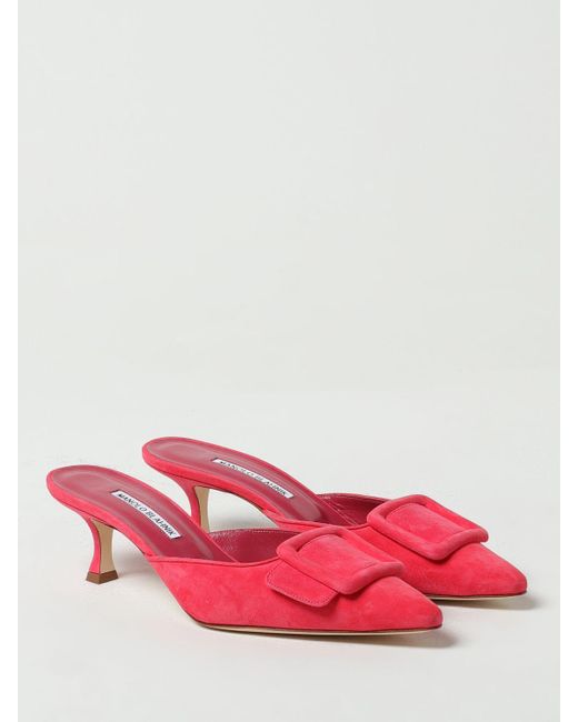 Manolo Blahnik Red High Heel Shoes