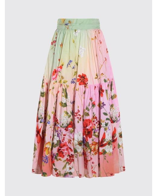 Roberto Cavalli Red Midi Skirt