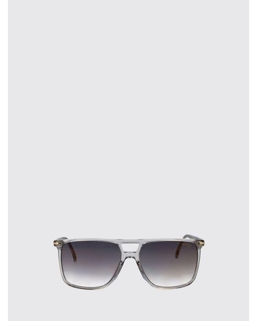 Carrera White Aviator Acetate Sunglasses With Double Bridge And Smoked Lenses for men