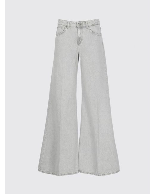 Dondup Gray Flare Cotton Denim Jeans