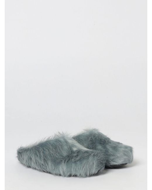 Marni Gray Fur Sabots for men