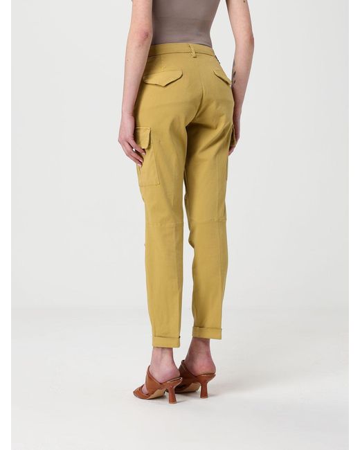Mason's Yellow Stretch Cotton Cargo Trousers