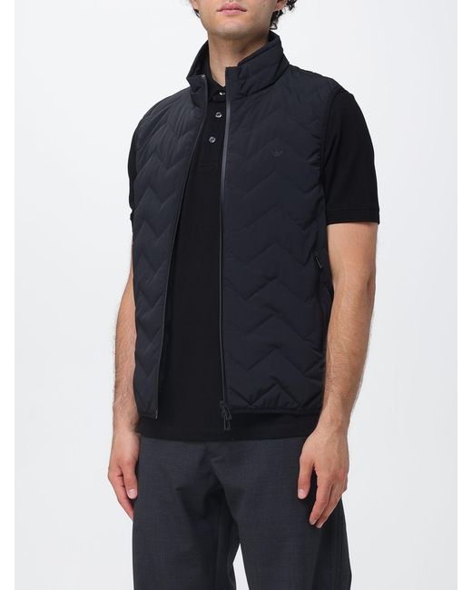 Emporio Armani Blue Essential Padded Nylon Vest for men