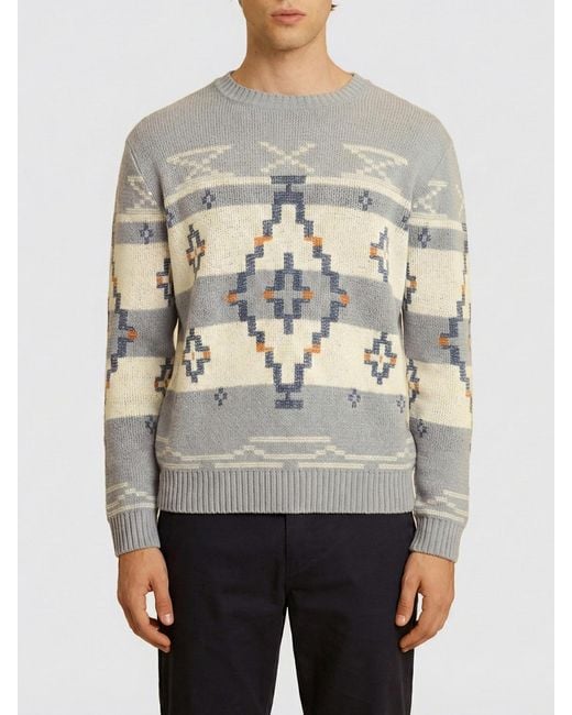 La Martina Gray Cotton Crew-Neck Top With Logo for men