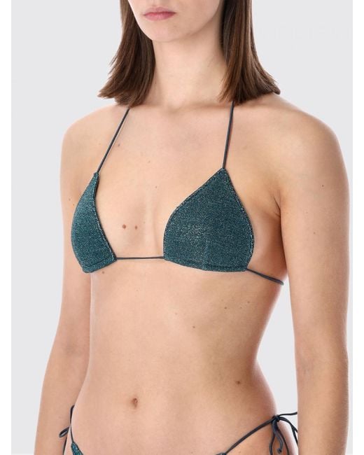 Oseree Blue Lurex Jersey Bikini