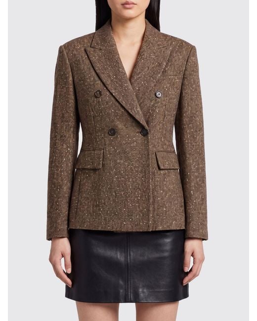 Brunello Cucinelli Brown Double-Breasted Blazer