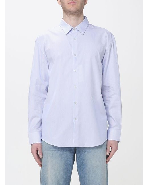 Saint Laurent Blue Cotton Poplin Shirt for men