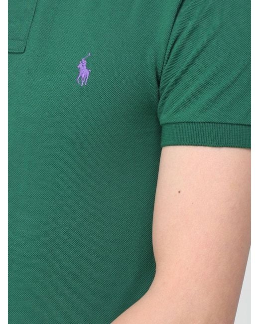 Polo Ralph Lauren Green Cotton Polo Shirt With Pony Logo for men