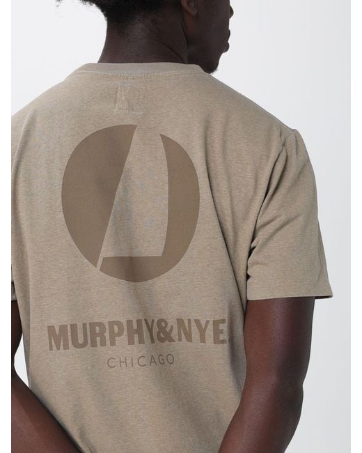 Murphy & Nye Natural Crew-Neck Cotton T-Shirt With Contrast Back Logo for men