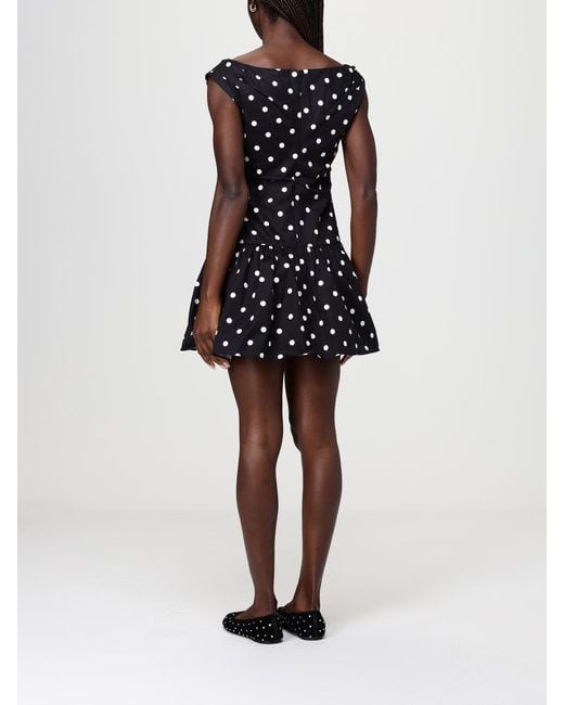 Self-Portrait Black Polka Dot Cotton Mini Dress