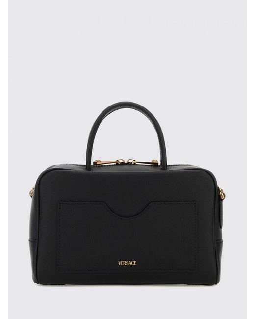 Versace Black La Medusa Boston Bag