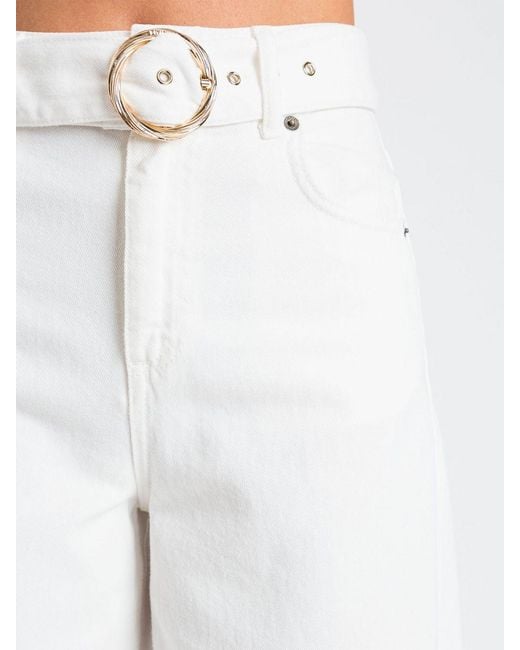 Twinset White Cotton Denim Flared Jeans