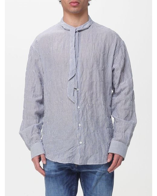 DSquared² Gray Striped Linen Casual Shirt for men