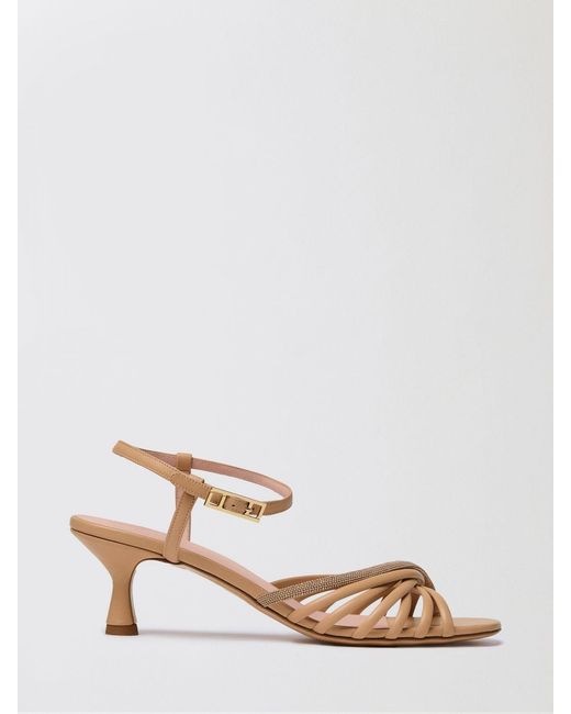 Fabiana Filippi Natural Nappa Sandal With Monile