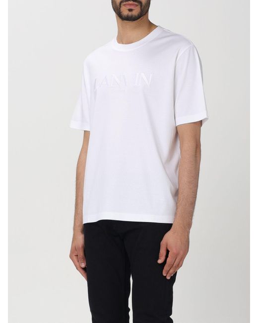 T-shirt con logo di Lanvin in White da Uomo