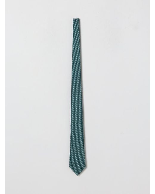 Zegna Blue Silk Tie With All-Over Sails Print for men